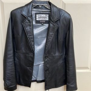 Black leather jacket